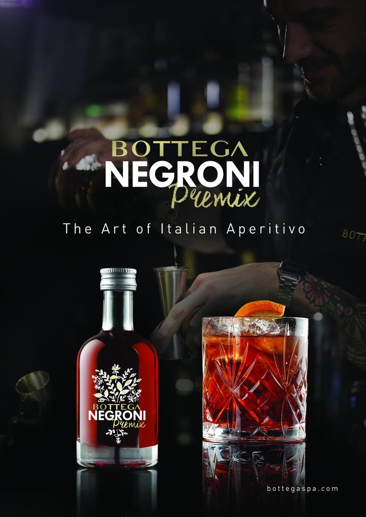 Der neue Bottega Negroni als trinkfertiger Cocktail. Foto: Bottega SpA